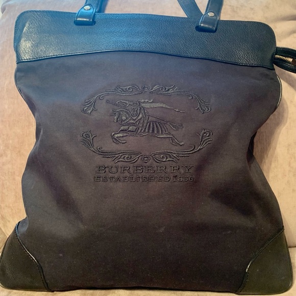 Black Burberry Canvas Tote Bag - Picture 14 of 16